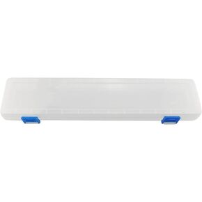 Transparent Brushes Storage Box Paint Brush Drawing Pen Container with Buckle Design 13x2.76x1.38inch for Watercolour Oil Paint Pencil Drawing Tools