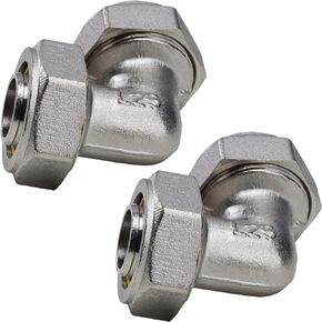 2 PCS 3/4" Elbow Air Line Fittings for 3/4-Inch Tubing Compatible with Shop Air Line Kit 3/4 inch, Brass-Nickel Plated, 200PSI, Air Line Fittings For Shop Garage Compressed Air Line System Kit
