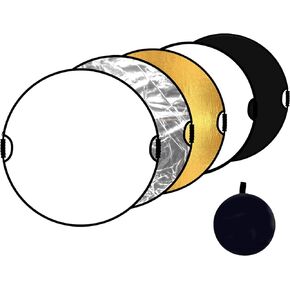 GVM 30.7"(78cm) 5-in-1 Reflector Photography, Collapsible Multi Disc with Bag-Gold, Translucent, White, Silver, and Black for Studio Photography Lighting