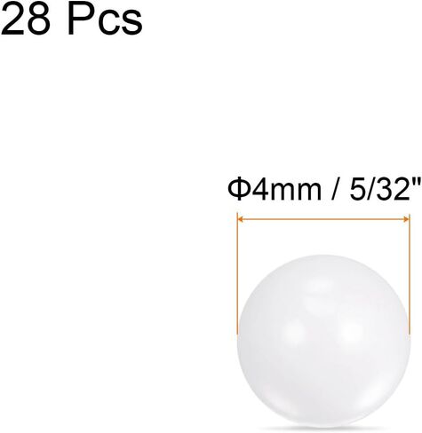 uxcell 28pcs Ceramic Bearing Balls 4mm 5/32" Diameter ZrO2 Zirconium Oxide Solid Ball G10 Precision Balls, White in Saudi Arabia