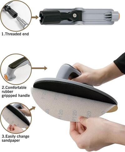 أوراق صنفرة ROLLINGDOG مقاس 3 × 9 بوصة - 6 كل منها #80#120#240 (إجمالي 18)، ورق صنفرة بخطاف وحلقة للخشب أو المعدن أو الأسطح الأخرى (لصنفرة ROLLINGDOG المستطيلة) in Kuwait