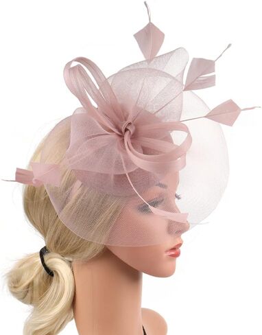 Lurrose Fascinators Hat Headband Fascinators Hat Headpiece Flower Mesh Clip Tea Party Headwear for Girls Women, Black in Kuwait