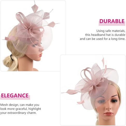 Lurrose Fascinators Hat Headband Fascinators Hat Headpiece Flower Mesh Clip Tea Party Headwear for Girls Women, Black in Kuwait