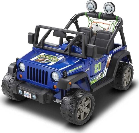 Power Wheels Ride-On Toy Gameday Jeep Wrangler Battery-Powered Vehicle with Sounds, Sports Net & 3 Balls, Preschool Kids Ages 3+ Years​ in Saudi Arabia