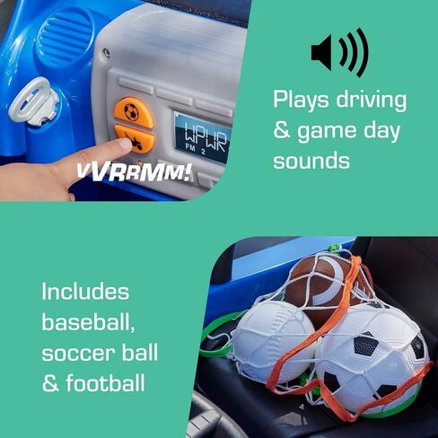 Power Wheels Ride-On Toy Gameday Jeep Wrangler Battery-Powered Vehicle with Sounds, Sports Net & 3 Balls, Preschool Kids Ages 3+ Years​ in Saudi Arabia