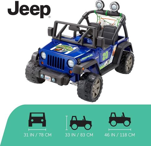 Power Wheels Ride-On Toy Gameday Jeep Wrangler Battery-Powered Vehicle with Sounds, Sports Net & 3 Balls, Preschool Kids Ages 3+ Years​ in Saudi Arabia