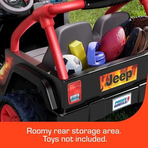 مجموعة من العجلات الكهربائية، لعبة ركوب جيب رانجلر القوية الناطقة مع أصوات وميكروفون، لعبة ما قبل المدرسة، جر متعدد التضاريس، مقعدان، أسود وأحمر + بطارية بديلة 12 فولت 12 أمبير قابلة لإعادة الشحن in Kuwait