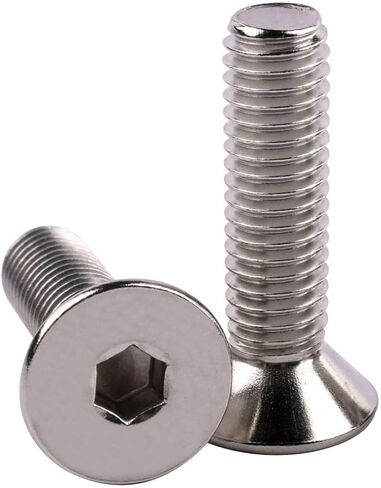 M5 x 10mm غطاء مقبس الرأس المسطح مسامير غاطسة DIN7991 البراغي، 304 الفولاذ المقاوم للصدأ 18-8، محرك ألين سداسي، خيط كامل، الكمية 25 in Kuwait