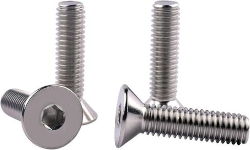 M5 x 10mm غطاء مقبس الرأس المسطح مسامير غاطسة DIN7991 البراغي، 304 الفولاذ المقاوم للصدأ 18-8، محرك ألين سداسي، خيط كامل، الكمية 25 in Kuwait