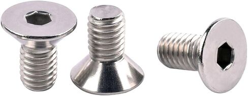 M5 x 10mm غطاء مقبس الرأس المسطح مسامير غاطسة DIN7991 البراغي، 304 الفولاذ المقاوم للصدأ 18-8، محرك ألين سداسي، خيط كامل، الكمية 25 in Saudi Arabia