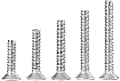 M5 x 8mm 12mm 16mm 20mm 25mm Flat Head Socket Cap Screws Countersunk Bolts, 304 Stainless Steel, Allen Socket Drive, Metric Fully Threaded, Bright Finish, Assortment Kit 50PCS in Saudi Arabia