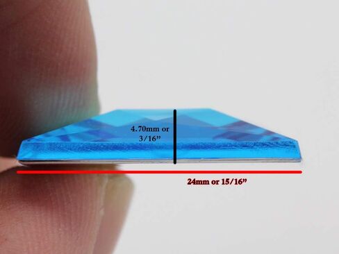 Allstarco 24mm Flat Back Acrylic Square Gems Rhinestones Cosplay Costume Embelishments - 60 Pieces (Assorted Colors) in Kuwait