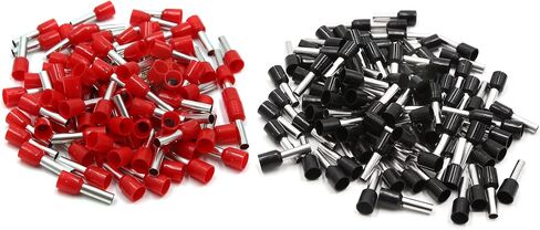 uxcell 200pcs Red Black Insulated Copper AWG 10 Wire Crimp Connector Cord Pin End Terminal in Saudi Arabia