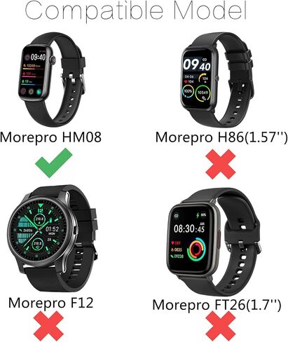 Wrist Strap Compatible for MorePro HM08 Fitness Tracker Watch Band, Replacement Oil Wax Leather Strap for MorePro HM08 Fitness Tracker Wristband in Saudi Arabia