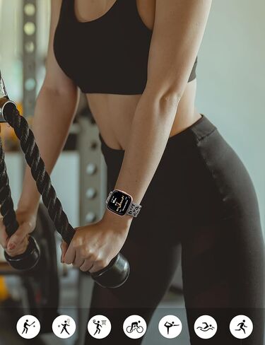 Minyee 2 Packs Leopard Engraved Band Compatible with Fitbit Versa 2/Fitbit Versa/Versa Lite Bands Women, Two-Tone Cheetah Soft Silicone Sport Designer Cute Fancy Summer Strap for Versa 2 Smart Watch in Kuwait