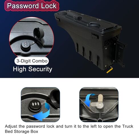 صندوق تخزين سرير الشاحنة صندوق أدوات متوافق مع دودج رام 1500 2500 3500 2002-2018 جانب الركاب الخلفي in Kuwait