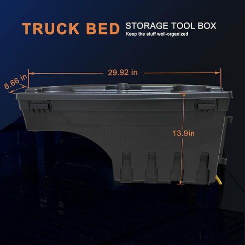 صندوق تخزين سرير الشاحنة صندوق أدوات متوافق مع دودج رام 1500 2500 3500 2002-2018 جانب الركاب الخلفي in Kuwait