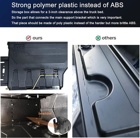 صندوق تخزين سرير الشاحنة صندوق أدوات متوافق مع دودج رام 1500 2500 3500 2002-2018 جانب الركاب الخلفي in Kuwait