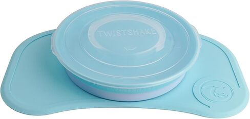 طبق أطفال Twistshake مع كوب شفط، Click Mat Mini 31 x 17 سم + طبق أطفال على السيليكون، خالي من مادة BPA، غير قابل للانزلاق، من 6 أشهر (أبيض) in Kuwait