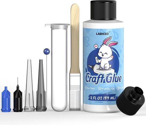 Craft Glue 2oz & Precision Tips, Craft Glue Quick Dry Clear, Strong Tacky Glue, Craft Glue Bottles with Fine Tip, Fabric Glue Permanent for Art Glitter Glue/Paper Crafting Scrapbooking/Card Making/Etc in Kuwait