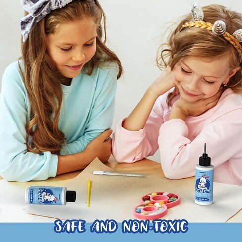 Craft Glue 2oz & Precision Tips, Craft Glue Quick Dry Clear, Strong Tacky Glue, Craft Glue Bottles with Fine Tip, Fabric Glue Permanent for Art Glitter Glue/Paper Crafting Scrapbooking/Card Making/Etc in Kuwait