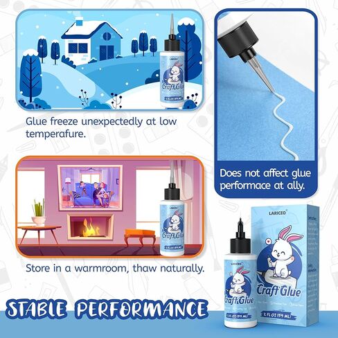 Craft Glue 2oz & Precision Tips, Craft Glue Quick Dry Clear, Strong Tacky Glue, Craft Glue Bottles with Fine Tip, Fabric Glue Permanent for Art Glitter Glue/Paper Crafting Scrapbooking/Card Making/Etc in Kuwait