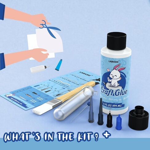 Craft Glue 2oz & Precision Tips, Craft Glue Quick Dry Clear, Strong Tacky Glue, Craft Glue Bottles with Fine Tip, Fabric Glue Permanent for Art Glitter Glue/Paper Crafting Scrapbooking/Card Making/Etc in Kuwait