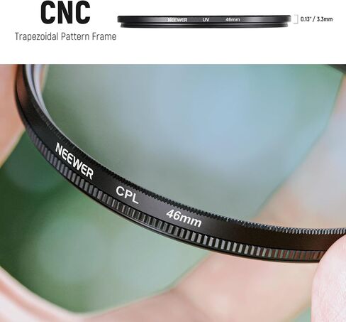 NEEWER 43mm ND Lens Filter Kit: UV, CPL, FLD, ND2, ND4, ND8, Lens Hood and Lens Cap Compatible with Canon Nikon Sony Panasonic DSLR Cameras with 43mm Lens in Kuwait