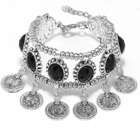 Adjustable Charming Bohemian Coins Bracelet Tassel Barefoot Sandals Chain Jewelry Belly Dance Anklet in Saudi Arabia