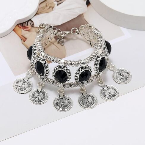 Adjustable Charming Bohemian Coins Bracelet Tassel Barefoot Sandals Chain Jewelry Belly Dance Anklet in Saudi Arabia
