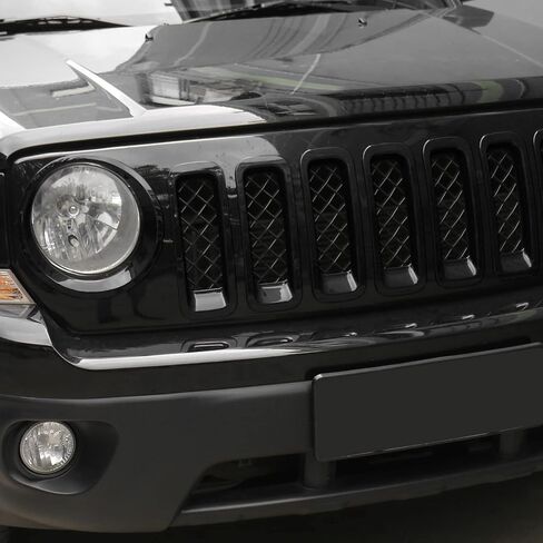 CheroCar for Patriot Mesh Grille Grill Insert & Headlight Turn Light Cover Trim Exterior Accessories for Jeep Patriot 2011-2016 in Saudi Arabia