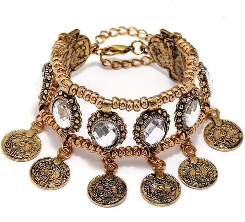 Adjustable Charming Bohemian Coins Bracelet Tassel Barefoot Sandals Chain Jewelry Belly Dance Anklet in Saudi Arabia