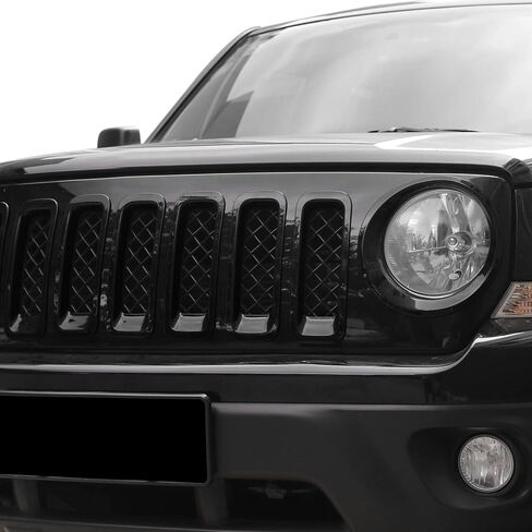 CheroCar for Patriot Mesh Grille Grill Insert & Headlight Turn Light Cover Trim Exterior Accessories for Jeep Patriot 2011-2016 in Saudi Arabia
