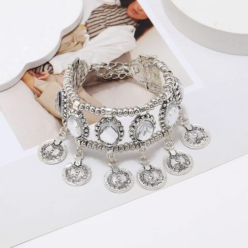 Adjustable Charming Bohemian Coins Bracelet Tassel Barefoot Sandals Chain Jewelry Belly Dance Anklet in Saudi Arabia