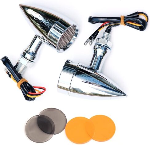 Turn Signal Lights for Motorcycle 12V - Amber 15 Bullet Front & Rear LED Light Compatible with Harley Kawasaki Suzuki Yamaha Motorcycle Street Standard Custom Bike Cruiser Bobber Chopper in Saudi Arabia