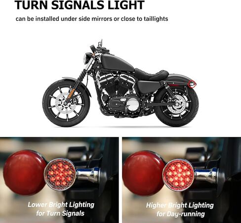 Turn Signal Lights for Motorcycle 12V - Amber 15 Bullet Front & Rear LED Light Compatible with Harley Kawasaki Suzuki Yamaha Motorcycle Street Standard Custom Bike Cruiser Bobber Chopper in Saudi Arabia