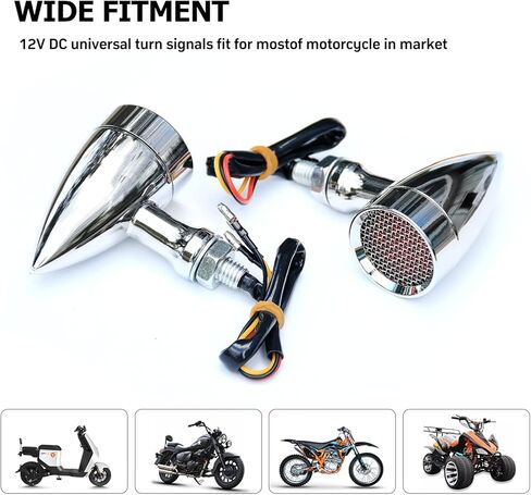 Turn Signal Lights for Motorcycle 12V - Amber 15 Bullet Front & Rear LED Light Compatible with Harley Kawasaki Suzuki Yamaha Motorcycle Street Standard Custom Bike Cruiser Bobber Chopper in Saudi Arabia