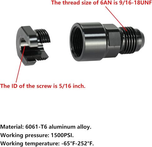 Ucreative 6AN ذكر إلى 5/16 بوصة قطع سريع أنثى EFI مناسب من الألومنيوم in Kuwait