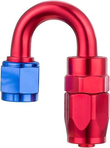 AICEL 6AN Hose End Fitting, Aluminum Straight Swivel for Braided CPE Fuel Hose 0° 45° 90° 180°, Red & Blue Hose End Fitting Adapter Kit for Fuel Oil Line, Auto Accessories for All Cars (6AN-45°) in Saudi Arabia