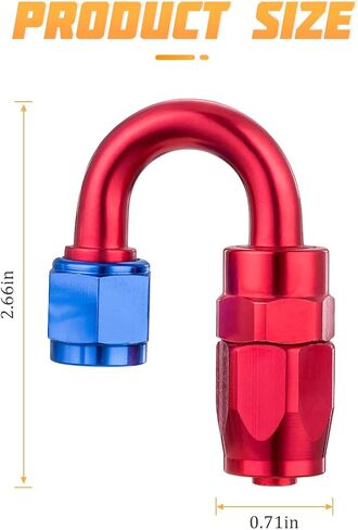 AICEL 6AN Hose End Fitting, Aluminum Straight Swivel for Braided CPE Fuel Hose 0° 45° 90° 180°, Red & Blue Hose End Fitting Adapter Kit for Fuel Oil Line, Auto Accessories for All Cars (6AN-45°) in Saudi Arabia