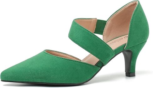 Women's Closed Pointed Toe Heels Strap D'Orsay Kitten Heel Slip On Dressy Pumps in Saudi Arabia