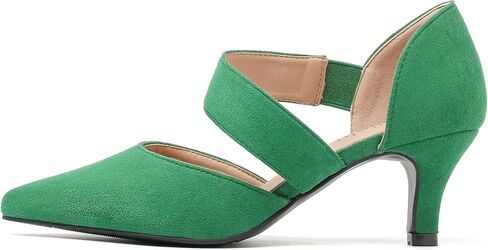 Women's Closed Pointed Toe Heels Strap D'Orsay Kitten Heel Slip On Dressy Pumps in Saudi Arabia