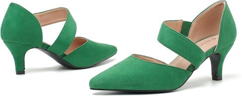 Women's Closed Pointed Toe Heels Strap D'Orsay Kitten Heel Slip On Dressy Pumps in Saudi Arabia