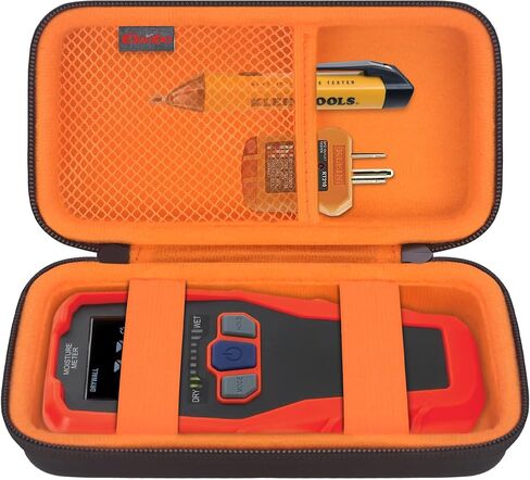 Carrying Case for Klein Tools ET140 Pinless Moisture Meter, Klein ET140 Travel Storage Bag Organize Holder, Extra Mesh Pocket Fits Battery Cable, Black+ Inside Orange in Saudi Arabia