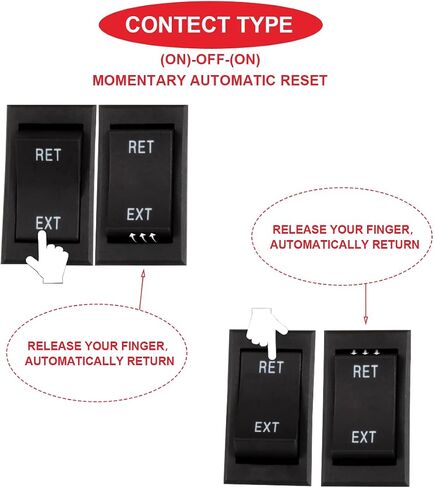 3Pcs DC 12V 20A Polarity Reverse Switch Momentary 6 Pin DPDT 3 Position (ON)-Off-(ON) RV Jack Switch Motor Control Rocker Toggle Switch for RV UTV Auto Boat with Jumper Wires in Saudi Arabia