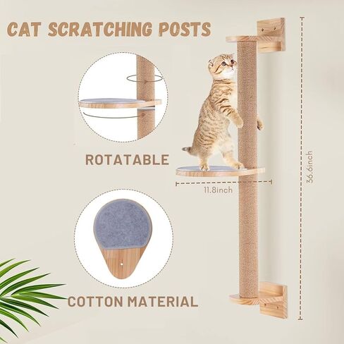 أرفف حائط للقطط من idee-home، مجموعة أثاث حائط للقطط مكونة من 5 قطع، أرفف ومجاثم مثبتة على الحائط للقطط، أعمدة خدش للقطط، أرفف متسلقة على حائط القطط، رف للقطط من الخشب الصلب مثبت على الحائط، بيوت للقطط، سلالم للقطط in Kuwait