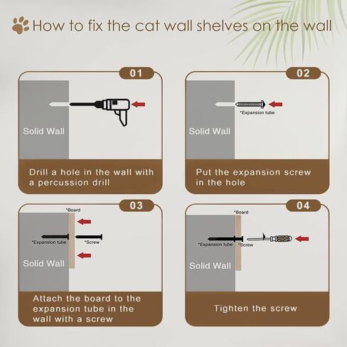 أرفف حائط للقطط من idee-home، مجموعة أثاث حائط للقطط مكونة من 5 قطع، أرفف ومجاثم مثبتة على الحائط للقطط، أعمدة خدش للقطط، أرفف متسلقة على حائط القطط، رف للقطط من الخشب الصلب مثبت على الحائط، بيوت للقطط، سلالم للقطط in Kuwait