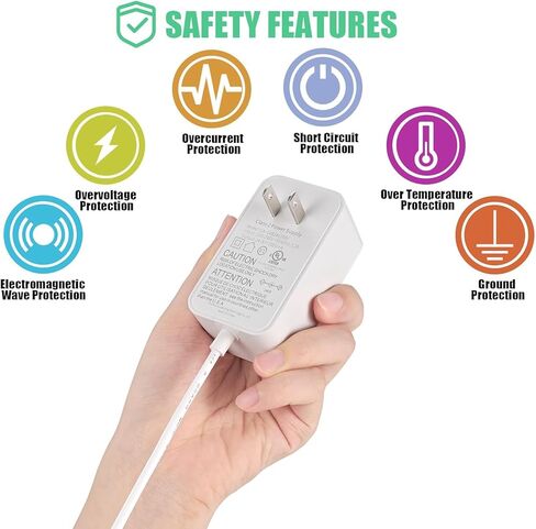 محول إمداد الطاقة 24 فولت تيار مستمر 24 فولت 2 أمبير 48 وات محول مدرج في قائمة UL، محول تيار متردد إلى تيار مستمر 100-240 فولت مدخل تيار متردد مع قابس أمريكي 5.5 × 2.1 مم لشريط LED وكاميرا CCTV وغيرها من الأجهزة ذات الجهد المنخفض in Kuwait