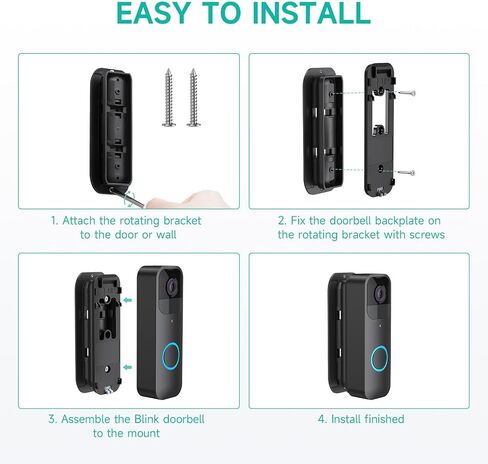 OLAIKE Adjustable Angle Mount for Blink Video Doorbell & Google Nest Doorbell (Wired/Battery), Door Mounting Bracket (45° to 135°) Adjustment, Wide Viewing Range, Doorbell Corner Mount Kit in Saudi Arabia