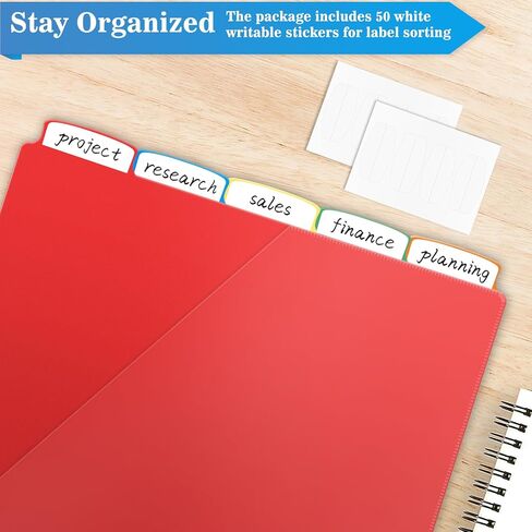 V-Opitos 5-tab Index Dividers with 3 Holes Punched, Set of 3 Plastic Dividers with Clear Front Pocket, Multicolor Dividers for 3 Ring Binders, 15 Pcs Dividers for School & Office Supplies in Saudi Arabia